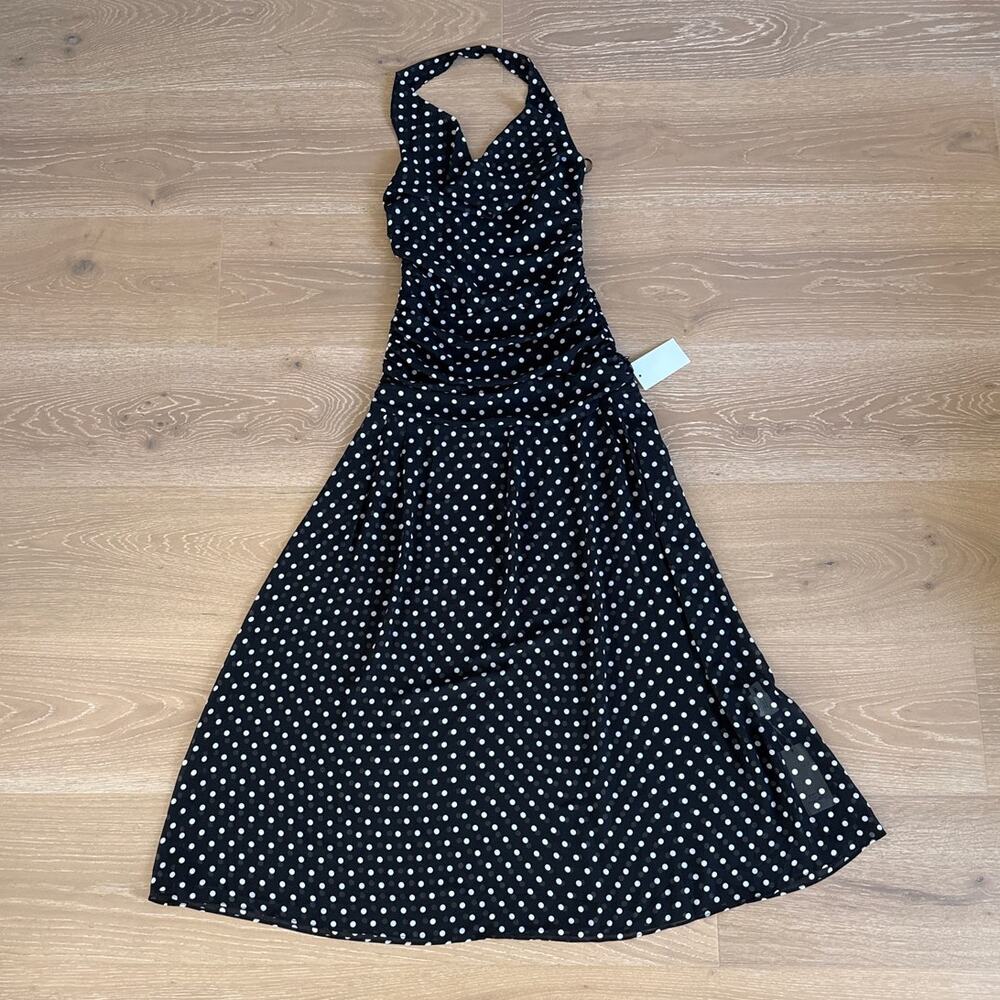 Sasha Therese Clara Polkadot Maxi Dress Size XS in Block White
